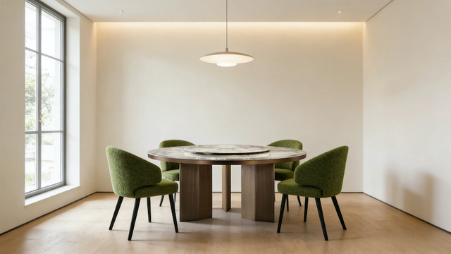 طقم طاولة طعام حديثة من الرخام والفولاذ